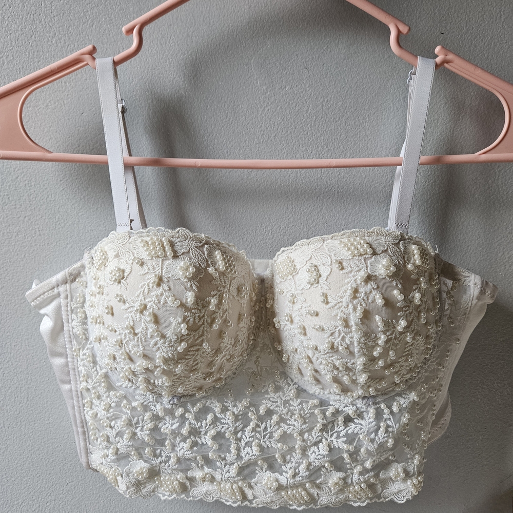 Beaded Lace Bustier Top